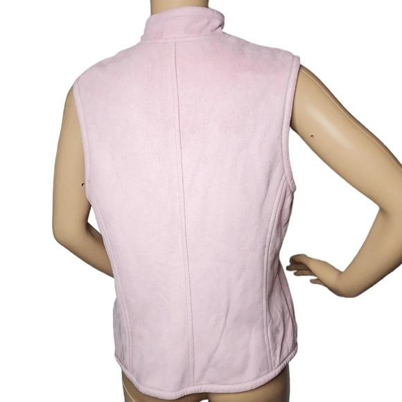 Evan Picone pink soft faux fur zip up vest w/pockets. - Picture 6 of 15